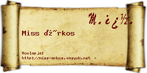 Miss Árkos névjegykártya